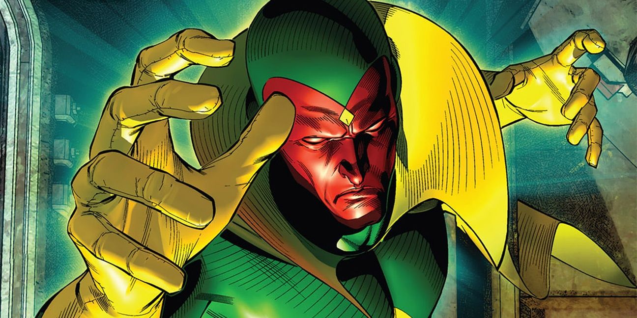 The Vision flying in Marvel Comics