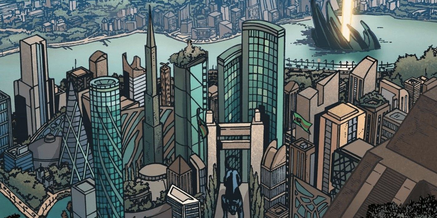 Wakanda's skyline in Marvel Comics