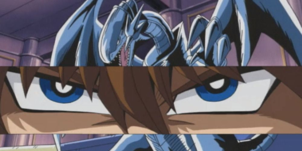 Kaiba summons Blue Eyes against Pegasus