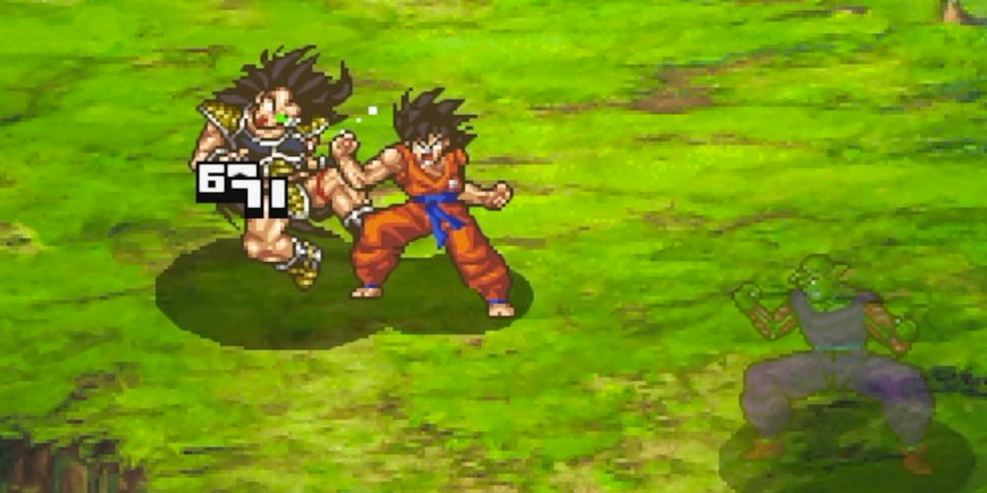 Goku attacks Raditz in Dragon Ball Z: Attack of the Saiyans.