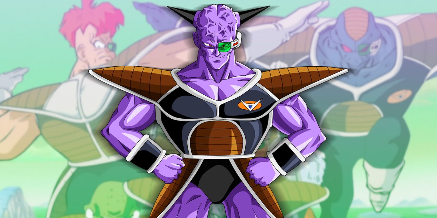 Captain Ginyu in Dragon Ball Z with other members of the Ginyu Force posing in the background