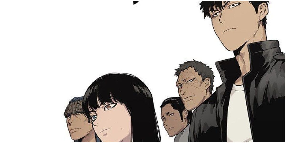 Image shows the characters from the Delivery Knight manhwa