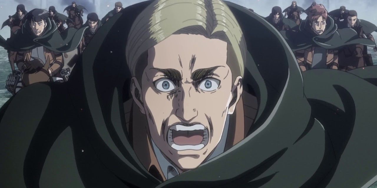 Erwin screaming in his suicide charge