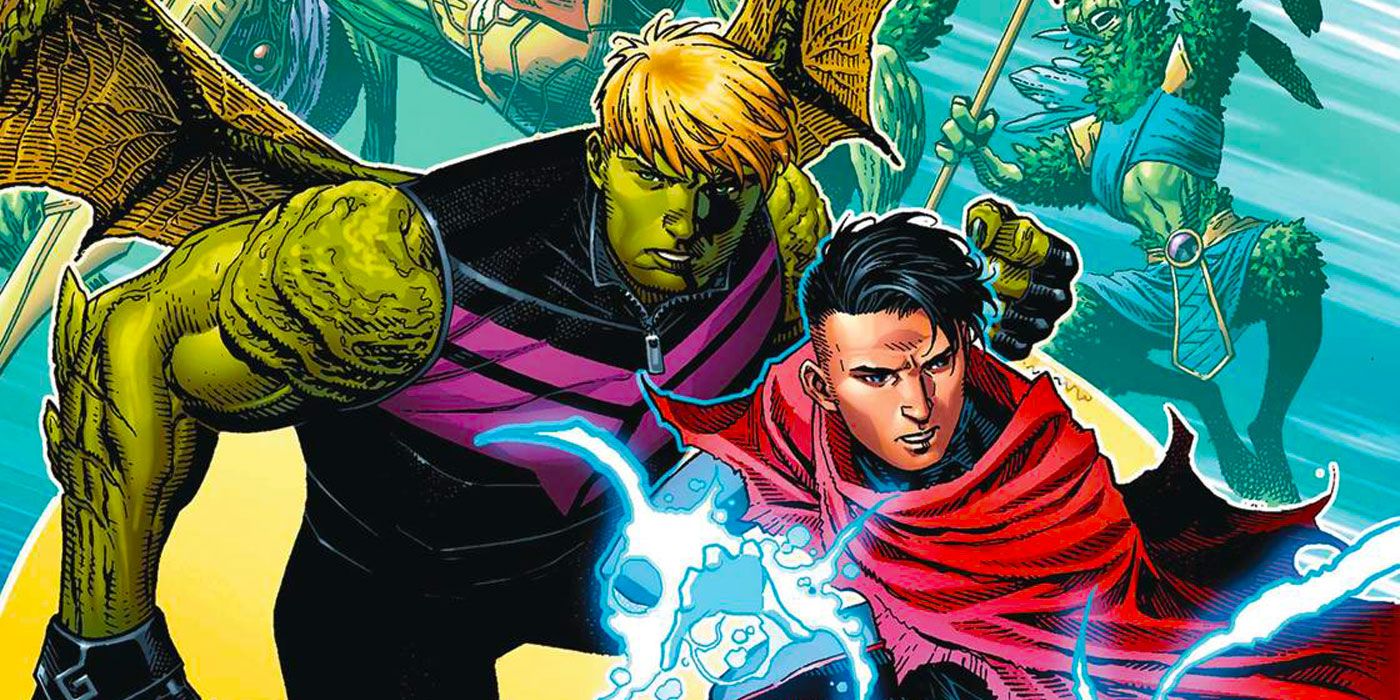 Hulkling and Wiccan preparing for battle during the Empyre comic event