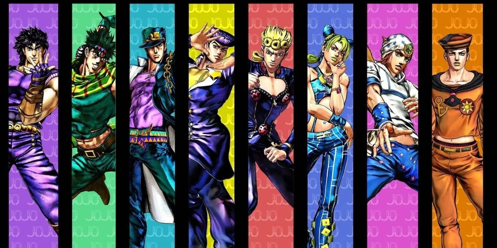 All the Jojo characters from 6 parts in one picture