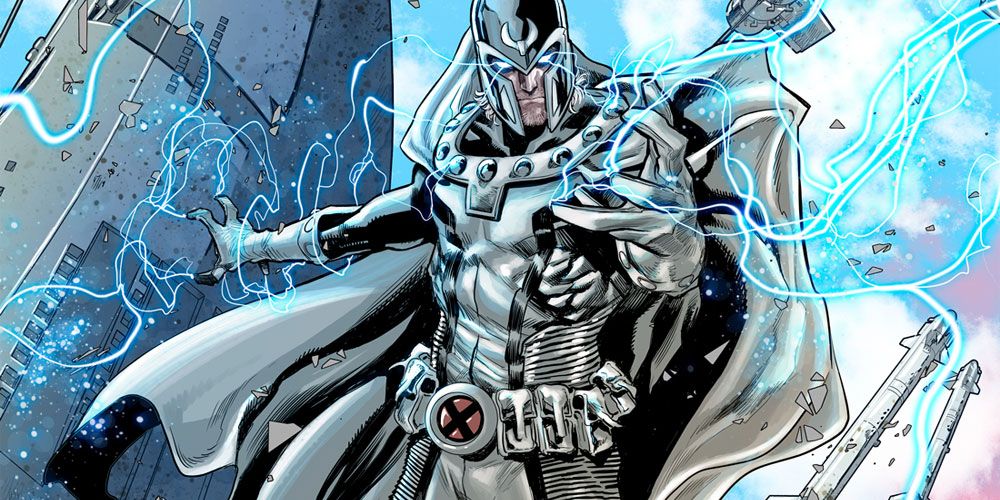 Magneto using his powers while wearing his white costume.