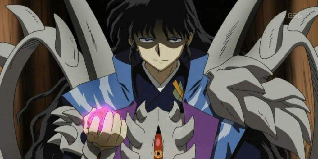 Naraku holds the Shinkon Jewel in Inuyasha