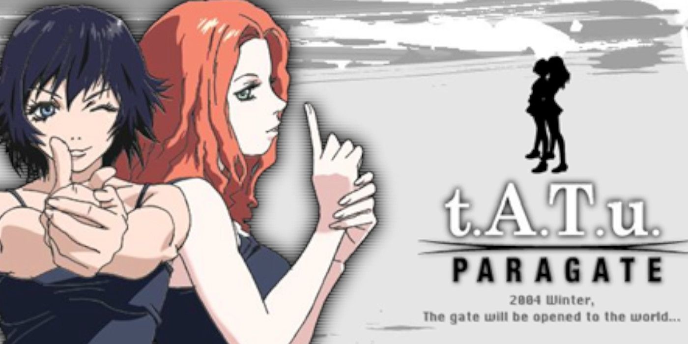 Banner for T.A.T.u Paragate showing the main characters