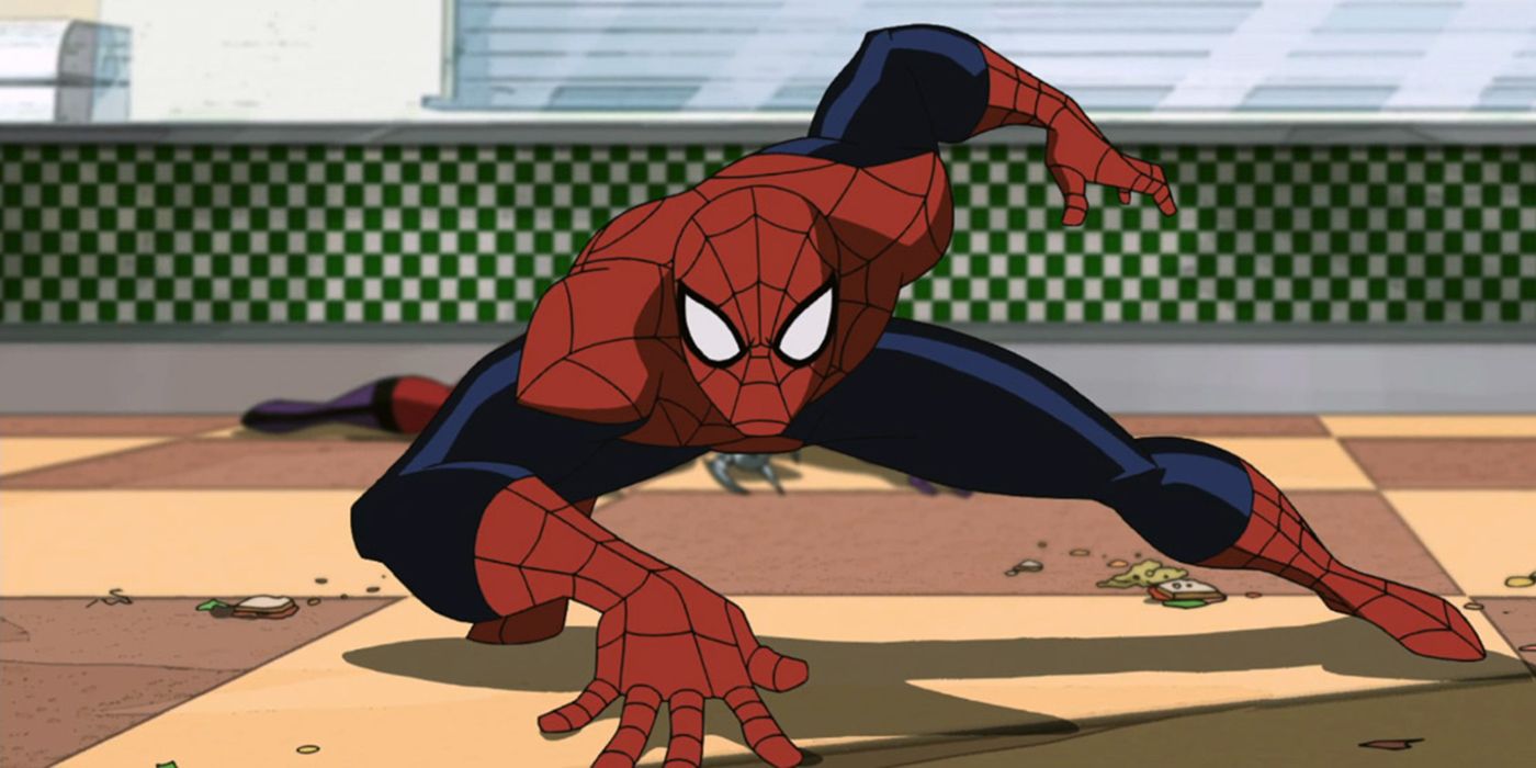 Ultimate Spider-Man posing in the animated series