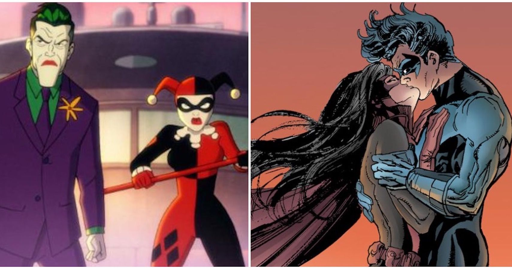Joker-Harley-Huntress-Nightwing-10 Classic-DC-Relationships-That-Would-Make-Modern-Readers-Cringe