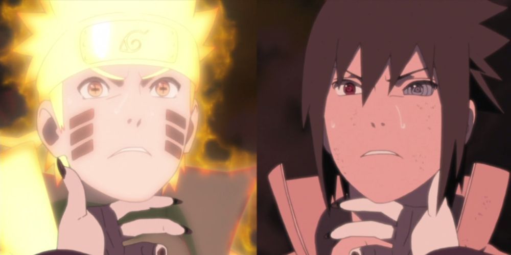  Naruto and Sasuke vs Kaguya fight caught by neck