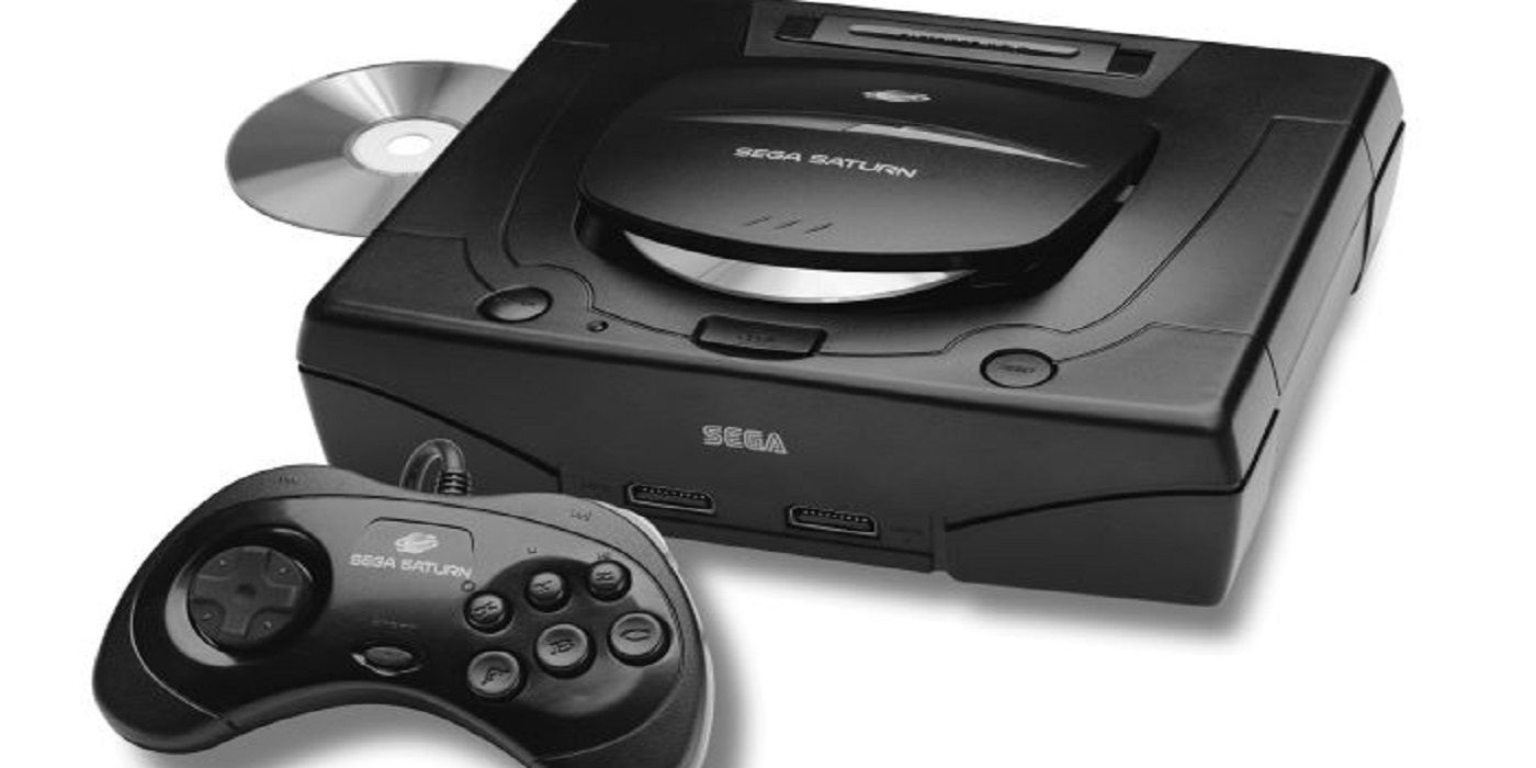 The Sega Saturn console and controller