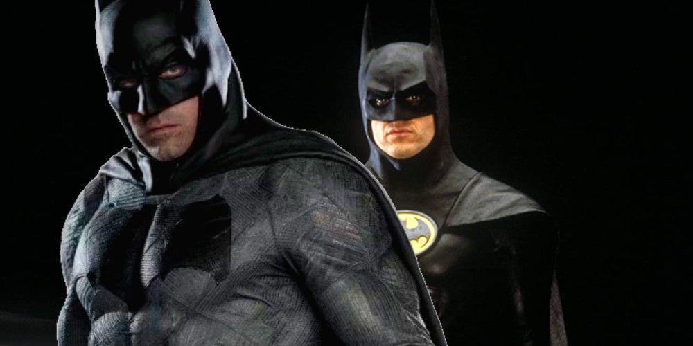 Ben Affleck and Michael Keaton as Batman