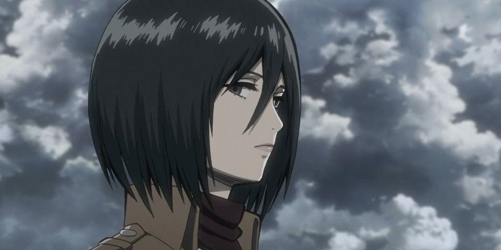 Mikasa staring coldly AOT