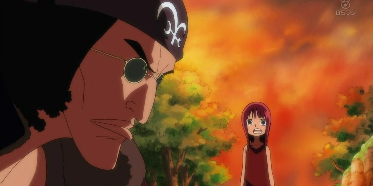 Aokiji and Nico Robin in One Piece.