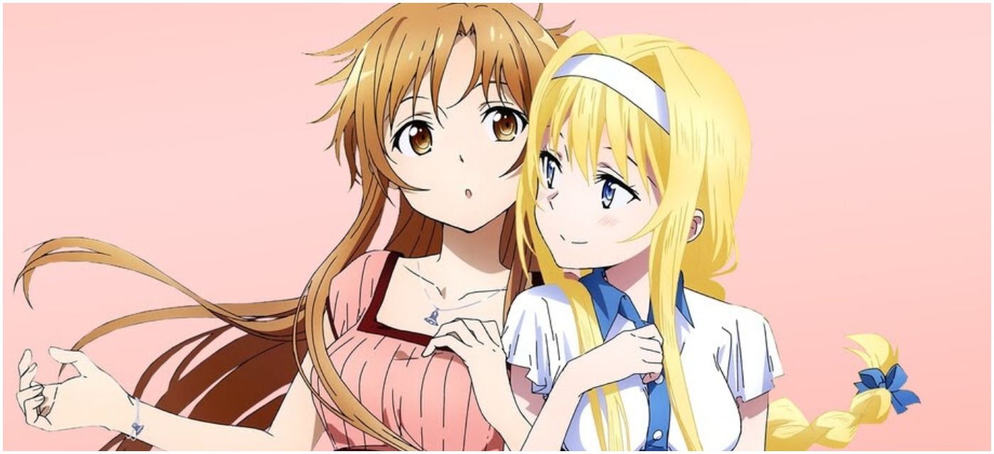 Asuna and Alice hugging
