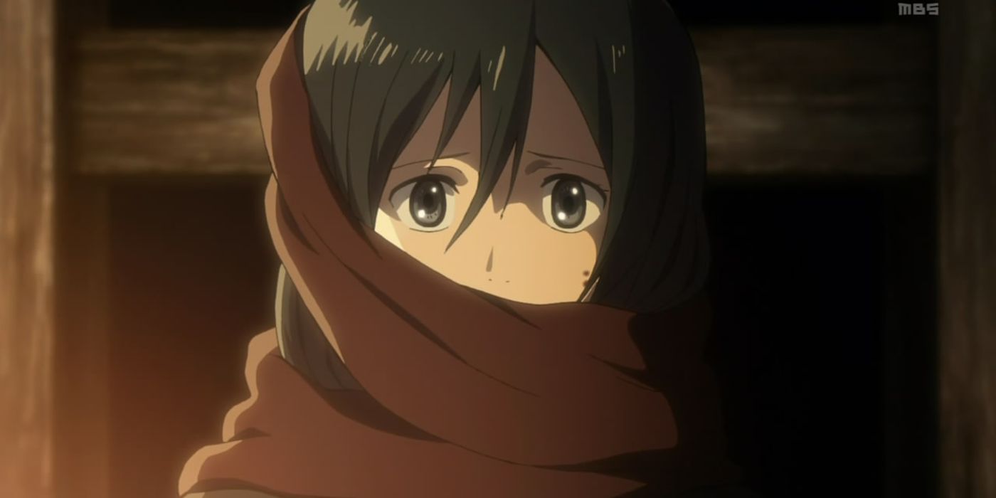 mikasa as a child, looking on
