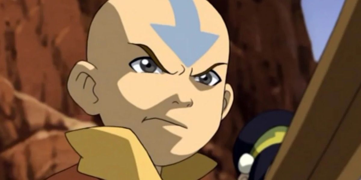 Aang making an angry face