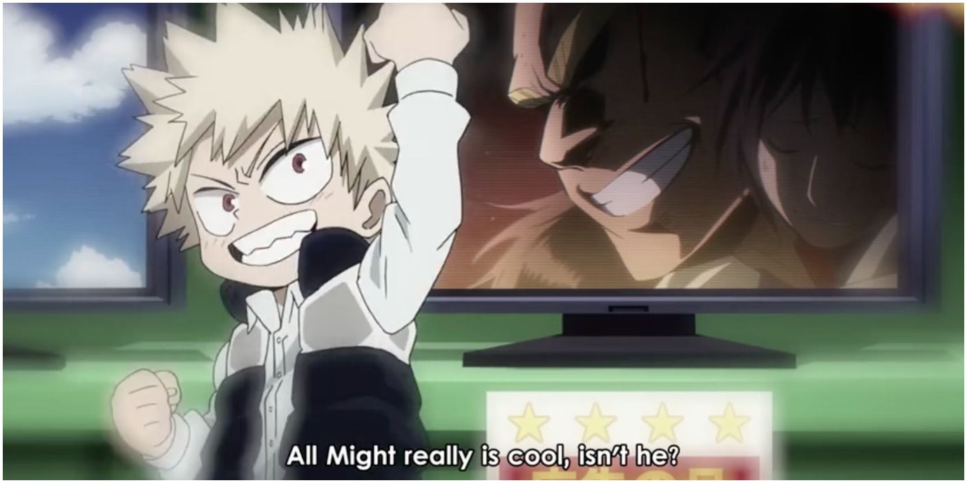 Bakugo Cheering for All Might