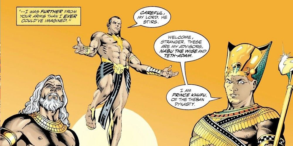 DC Comics' Black Adam works with Nabu and Prince Khufu in Ancient Egypt