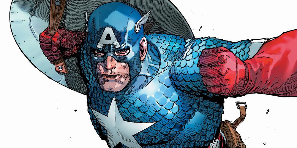Captain America throws his shield