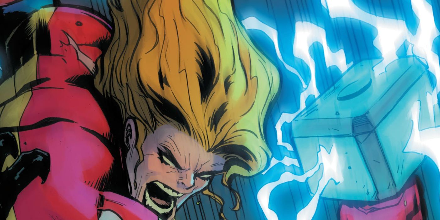Captain Marvel lifts Mjolnir