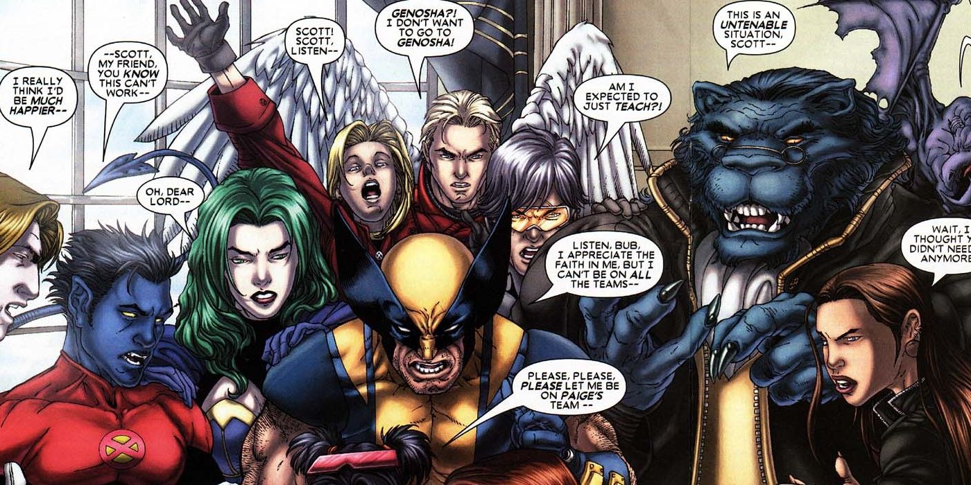 Nightcrawler, Beast, Wolverine, Polaris, Archangel and other X-Men