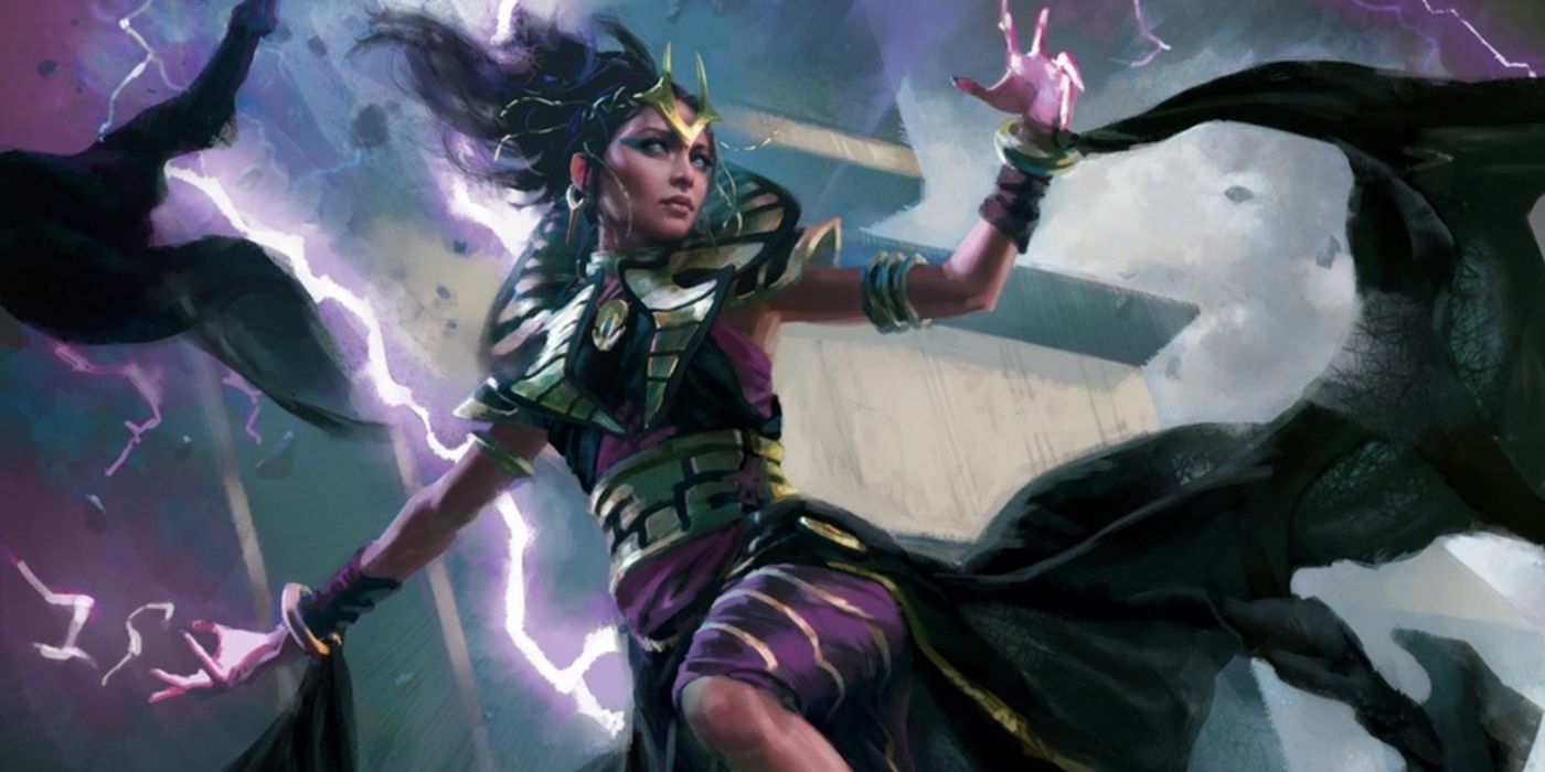 A Tempest Domain Cleric casting a lightning spell in DnD 5e