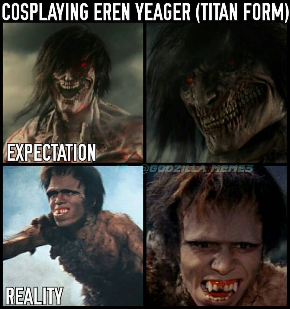 Eren Yeager titan cosplay is always bad in reality.