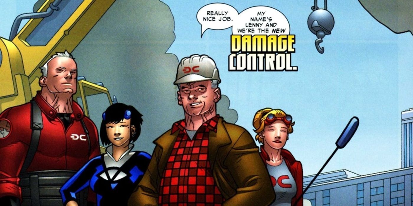 Marvel's Damage Control assess the damage of some wreckage