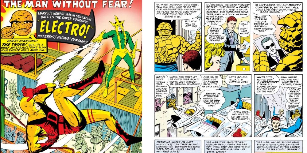Daredevil faces Electro and the Fantastic Four in Marvel Comics