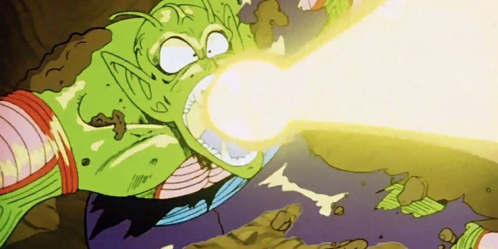 Dragon ball Piccolo fires a ki blast from his mouth