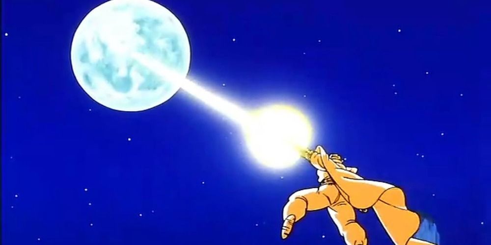 Piccolo destroys the moon to stop Gohan Dragon Ball Z