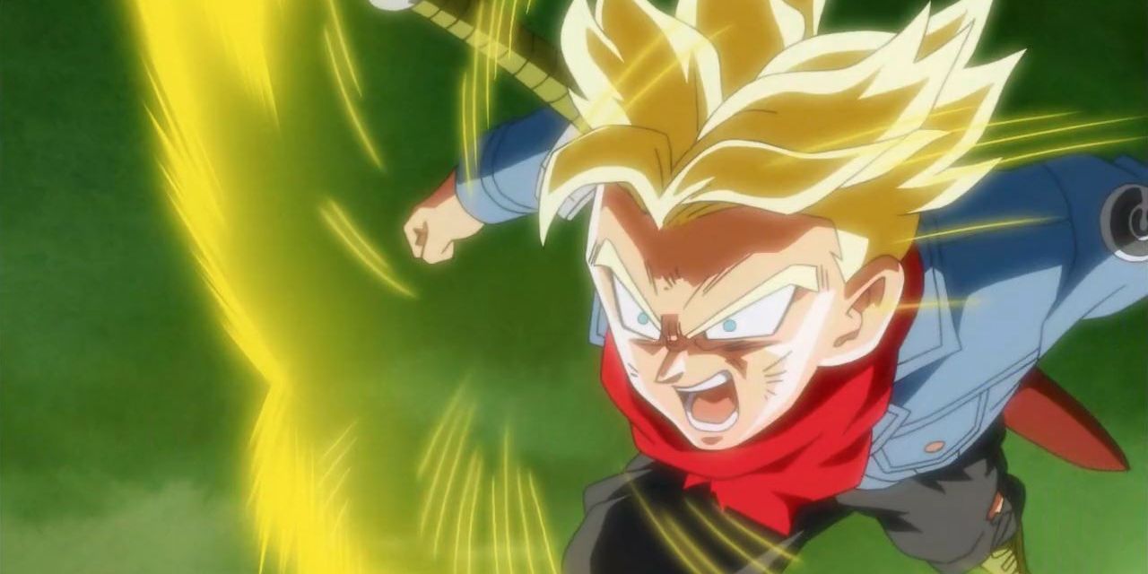 Super Saiyan Future Trunks Charges in Dragon Ball Super fight