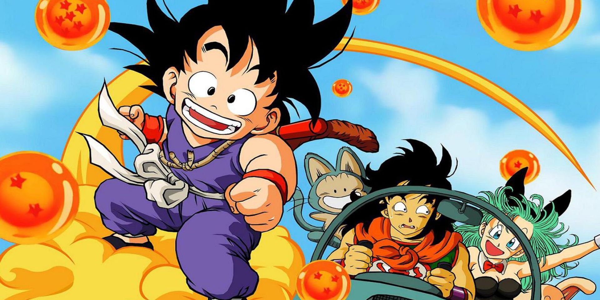 Dragon Ball Young Goku Rides Nimbus With Bulma Yamcha