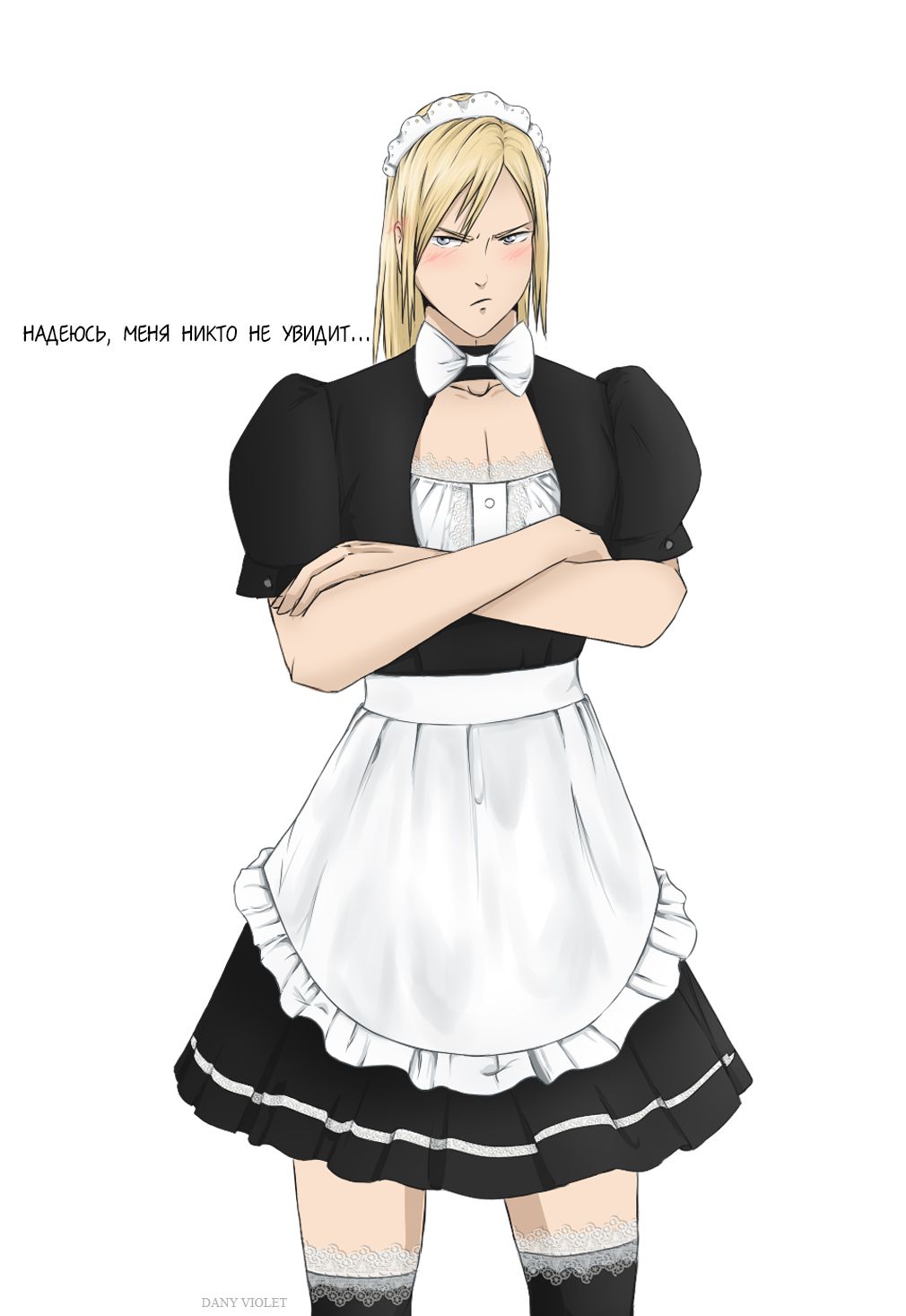 Flashy Flash from One Punch Man fan art in maid costume