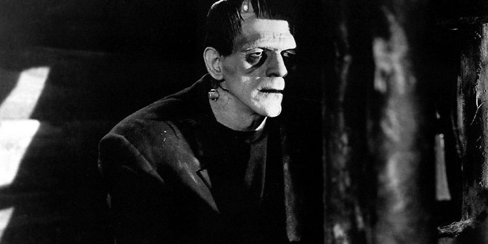 Frankenstein's monster in the shadows