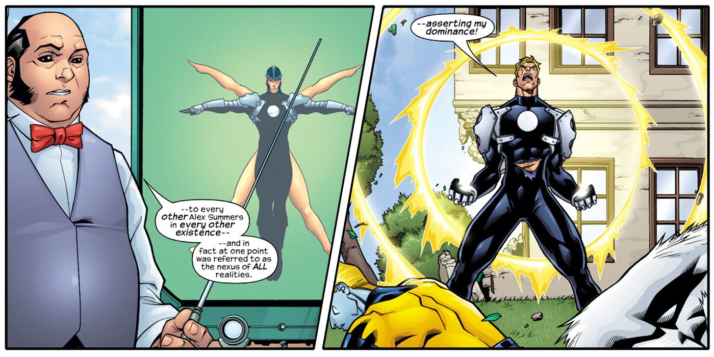 The Timebroker explains Havok's connection to the Nexus of All Realities from Exiles.
