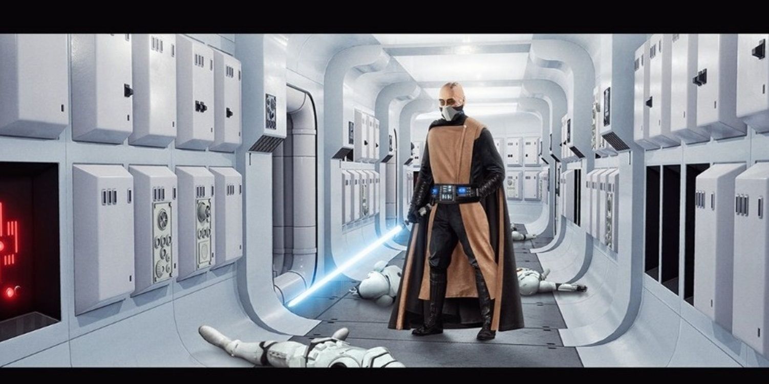 Jedi Darth Vader Over Storm Troopers
