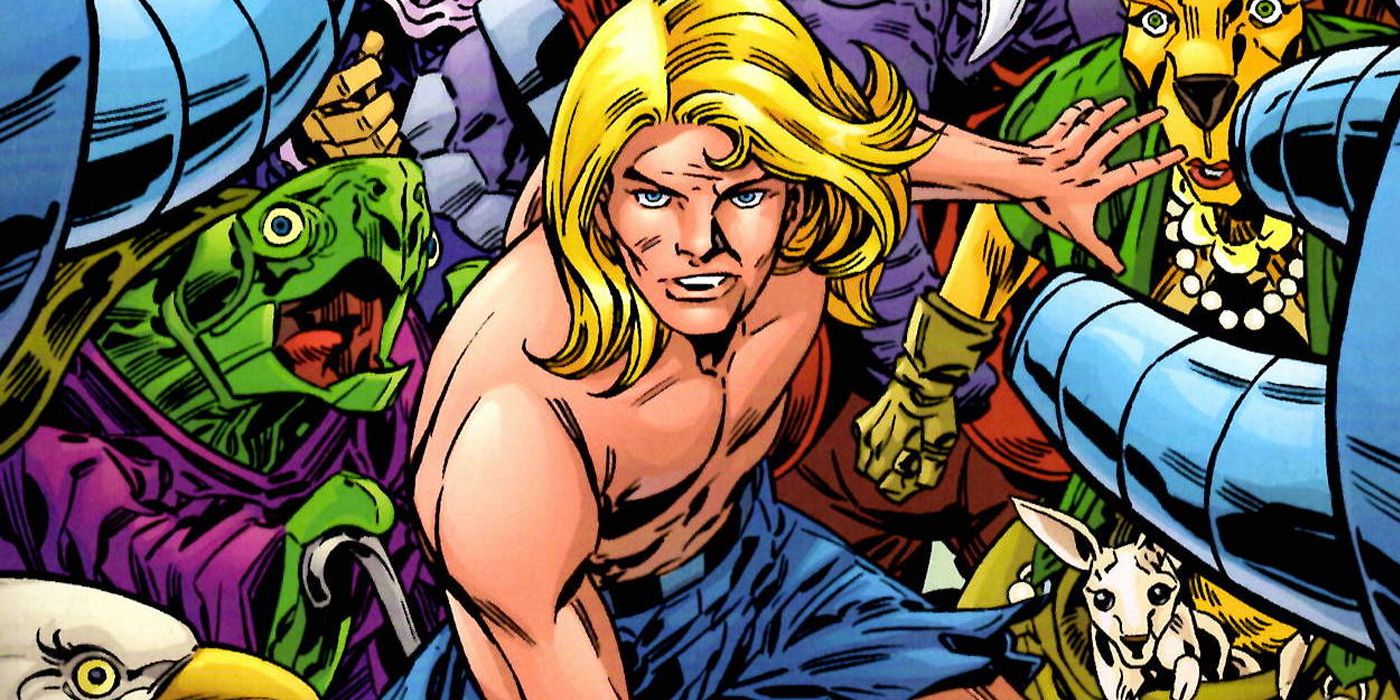 Jack Kirby's Kamandi: The Last Boy on Earth lunging at reader