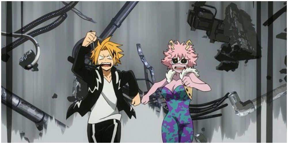 Kaminari and Ashido running from Nezu, My Heor Academia