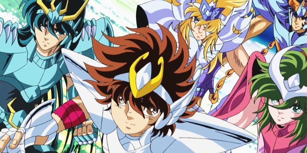 The protagonists of the Knights of the Zodiac Saint Seiya anime