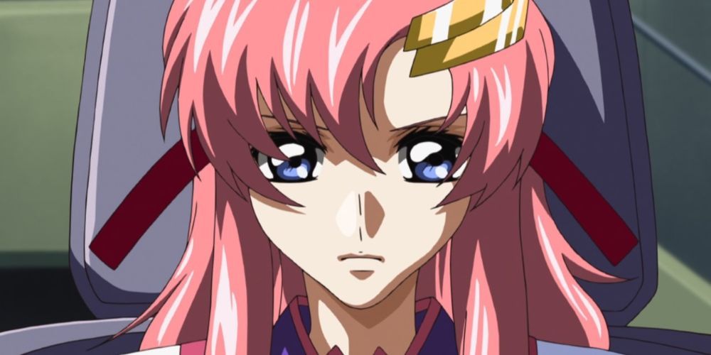Lacus Clyne stare Mobile Suit Gundam SEED.