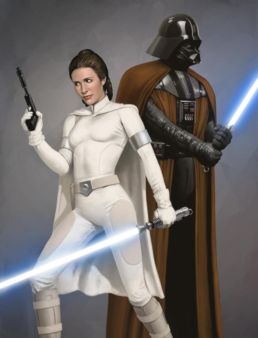 Leia and Vader standing together