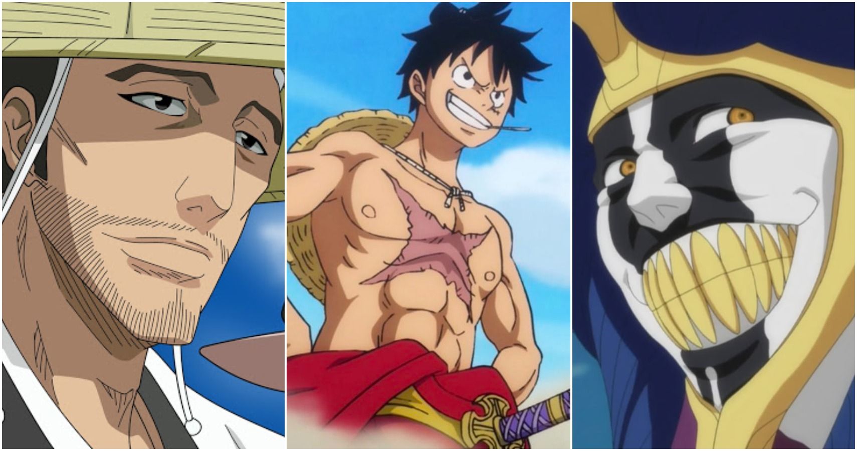 dark skin, King (One Piece), anime boys, wings, sword, muscles