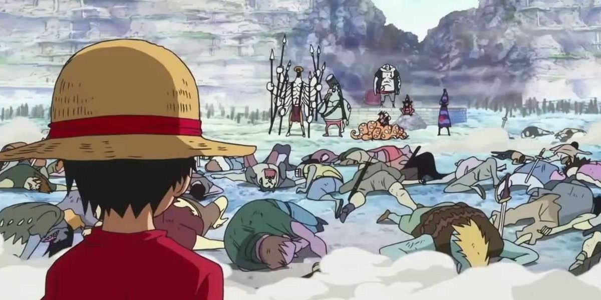 Luffy na Ilha dos Tritões em One Piece.