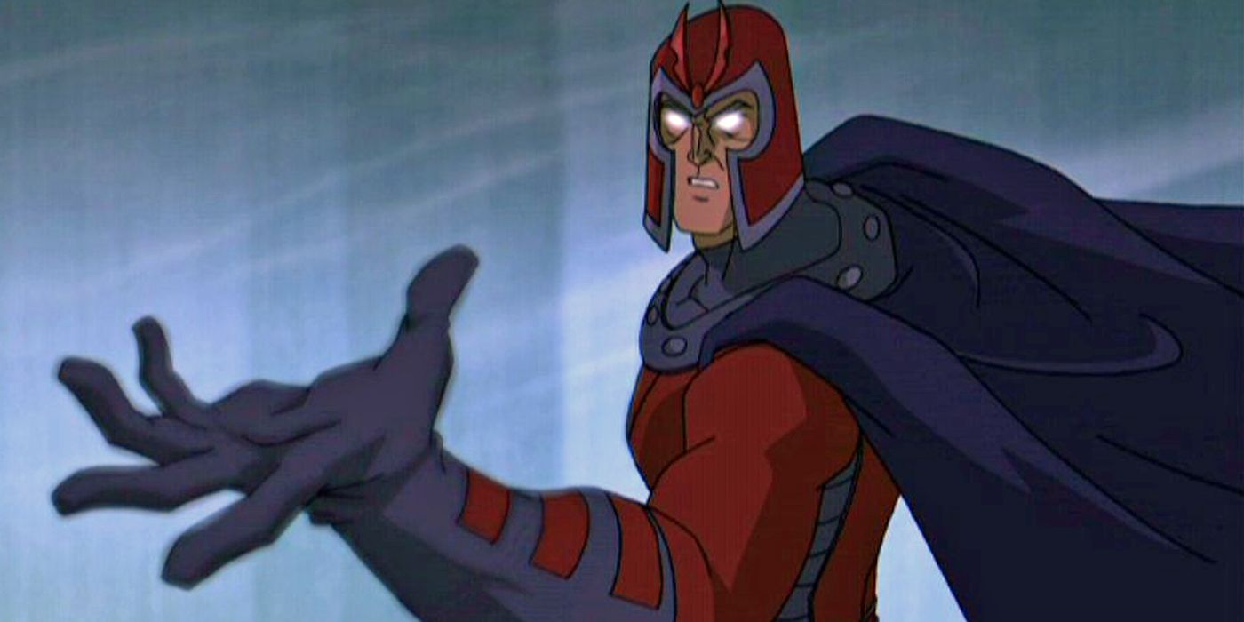 Magneto com a mão estendida em Wolverine e os X-Men