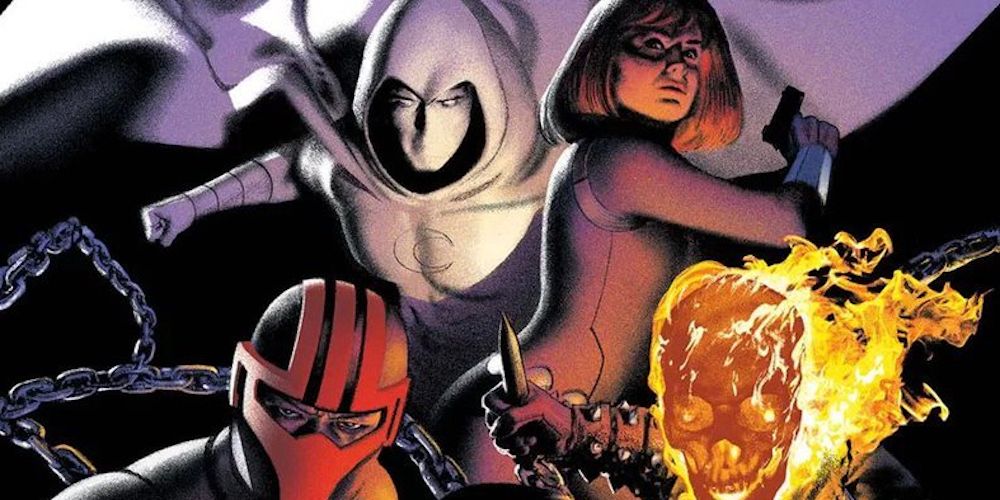 Marvel Knights Comics Moon Knight Black Widow Ghost Rider Bullseye Team
