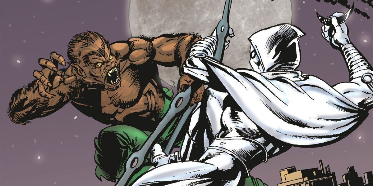 Vintage Moon Knight Comics Fights Werewolf
