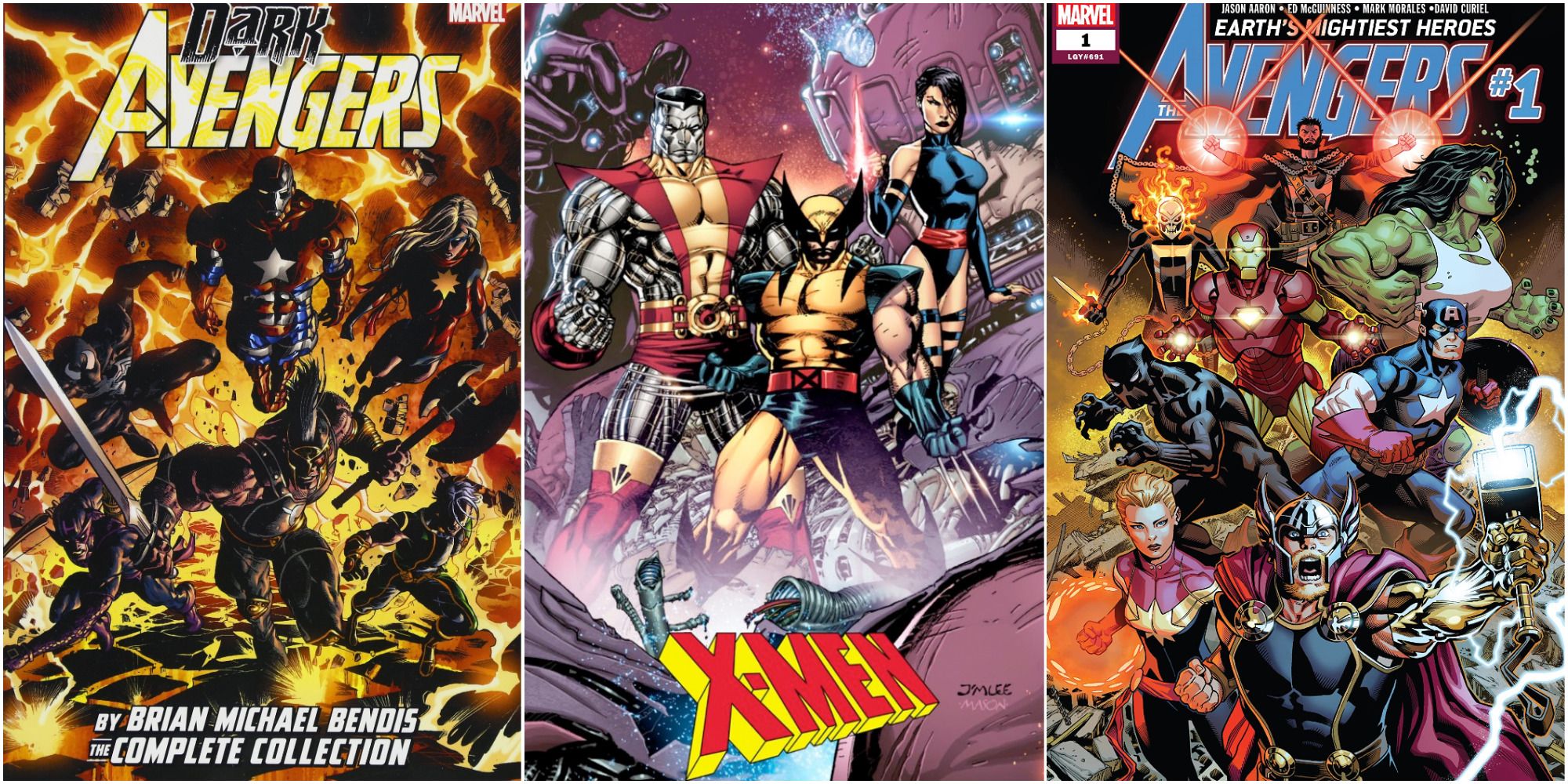 Dark Avengers, X-Men, and the Avengers